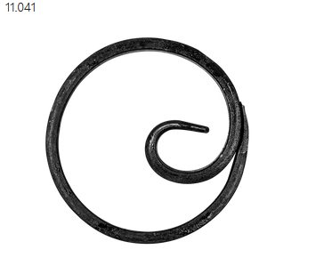 Geschmiedetes, spiralförmiges Stahlelement – Zierschnecke mit 100 mm Durchmesser