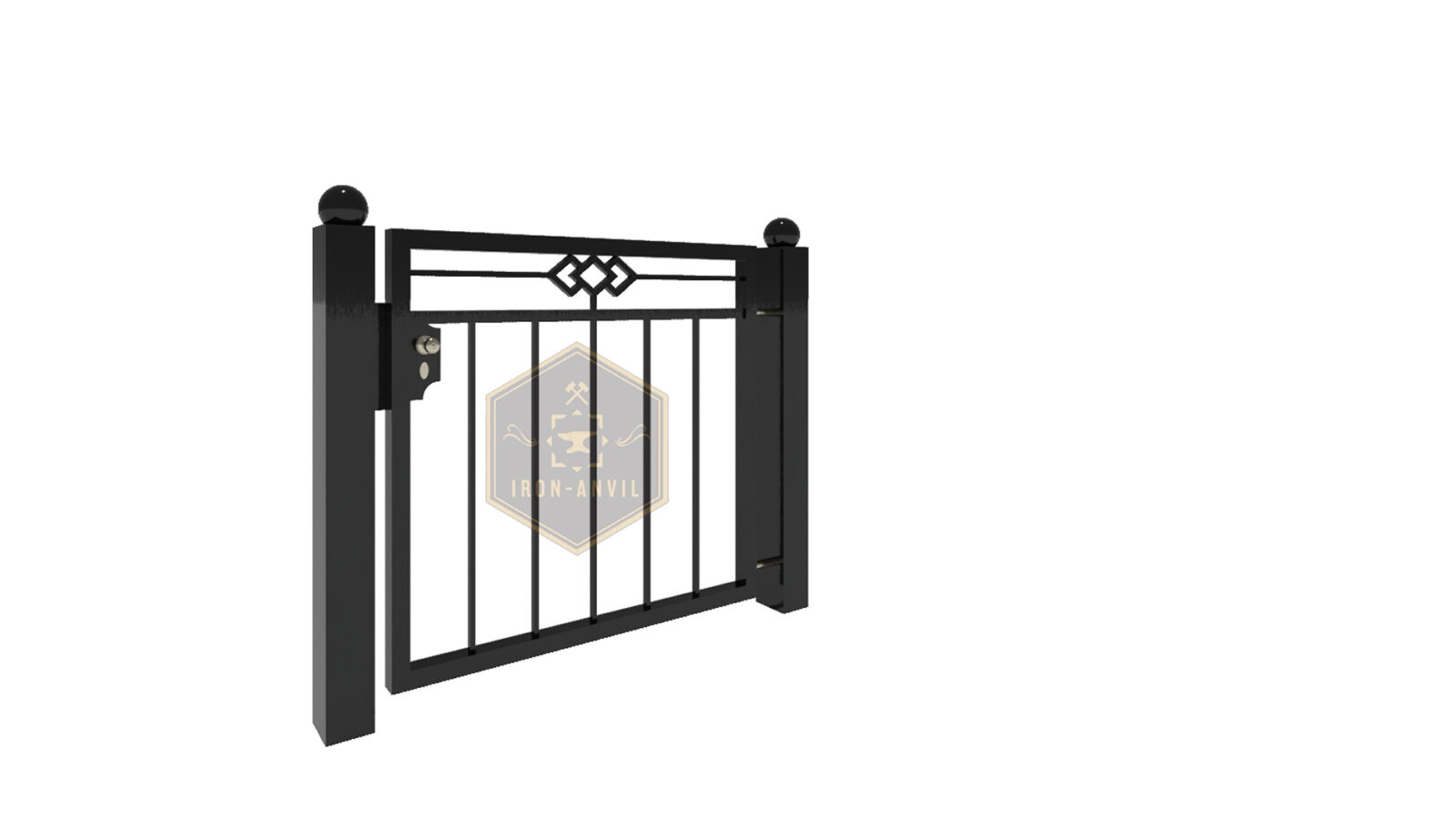 kus_10_pforte_render_w Modell 10 – Klassisch-schlichtes Zaunfeld mit dezentem Zierdetail