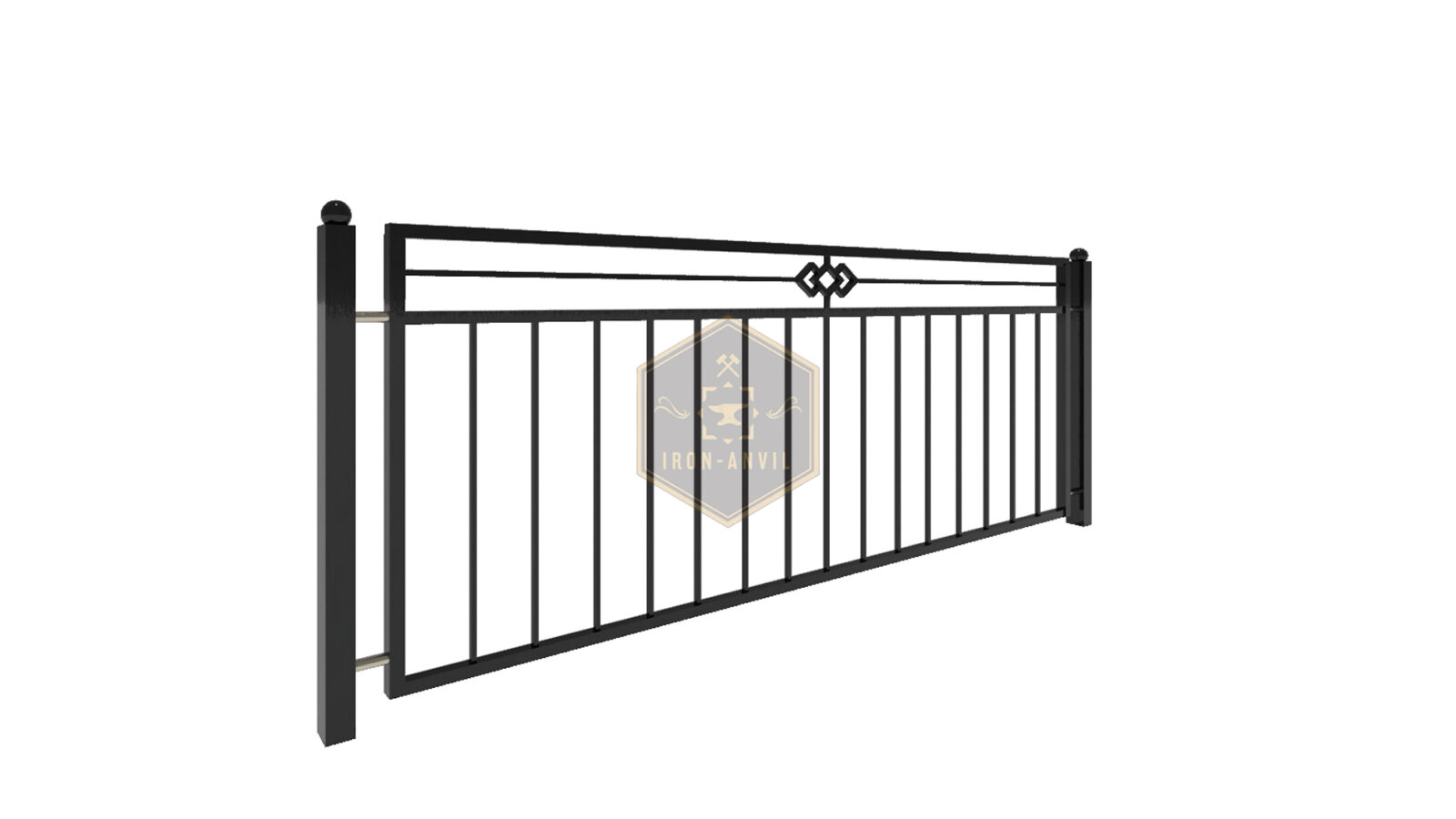 kus_10_zaun_render_w Modell 10 – Klassisch-schlichtes Zaunfeld mit dezentem Zierdetail
