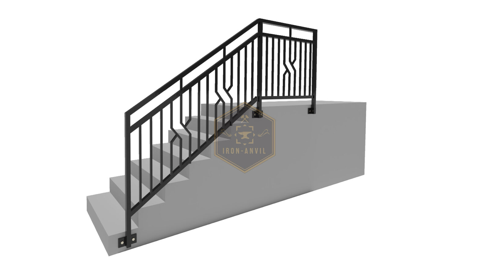 kus_11_gel_render_w Modell 11 – Klassischer Vertikalzaun mit dekorativem Mittelpunkt