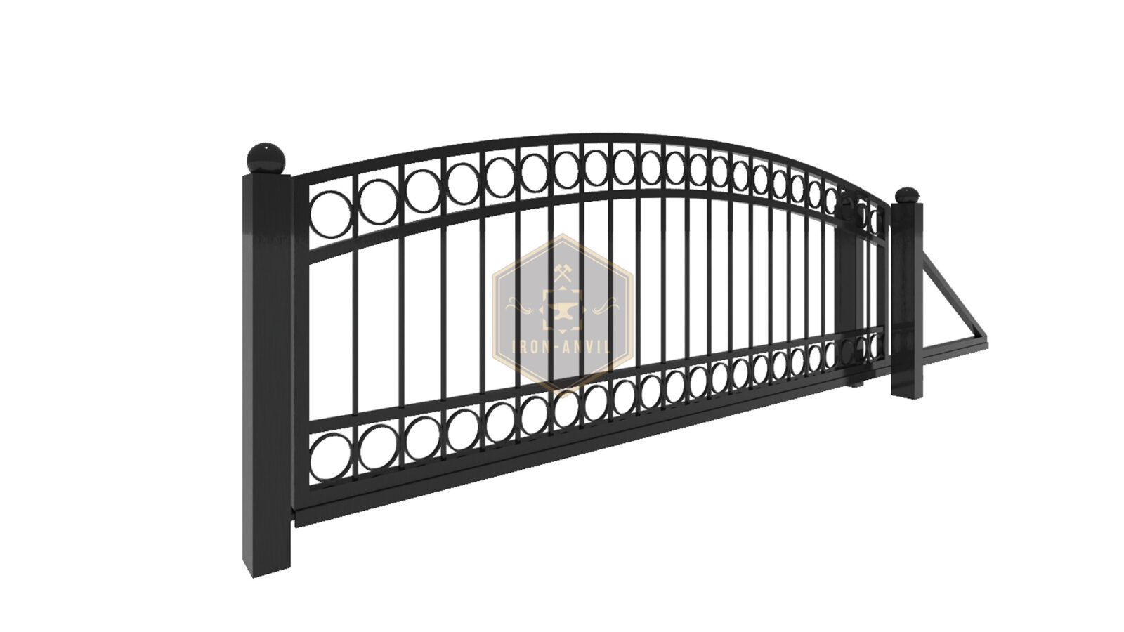 kus_13_schiebe_render_w Modell 13 – Eleganter Bogenzaun mit dekorativen Kreiselementen