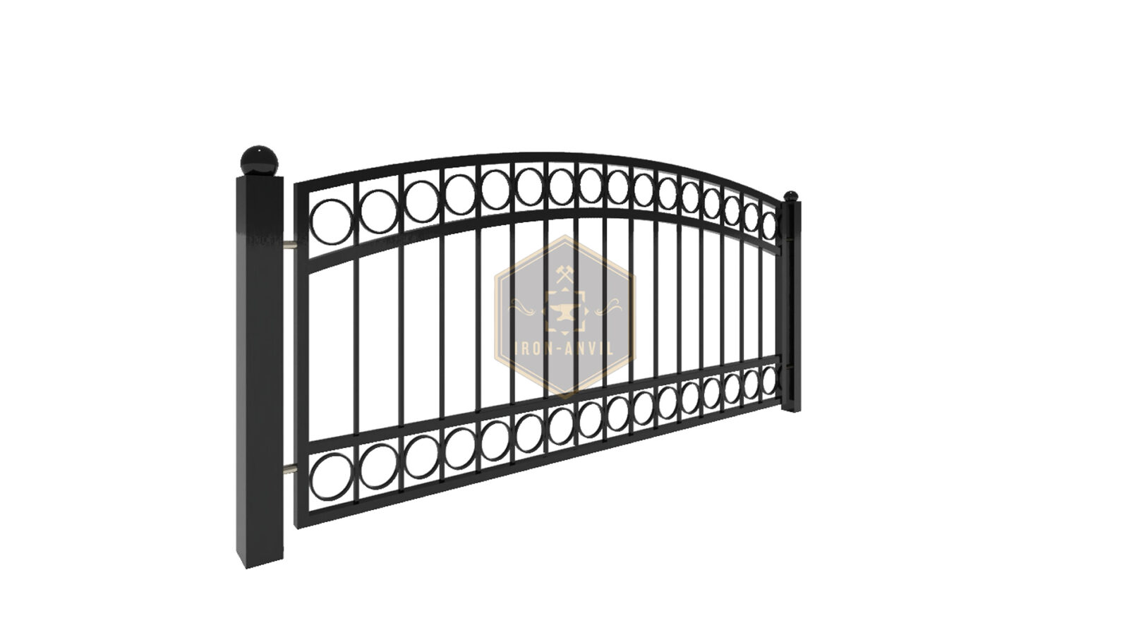 kus_13_zaun_render_w Modell 13 – Eleganter Bogenzaun mit dekorativen Kreiselementen