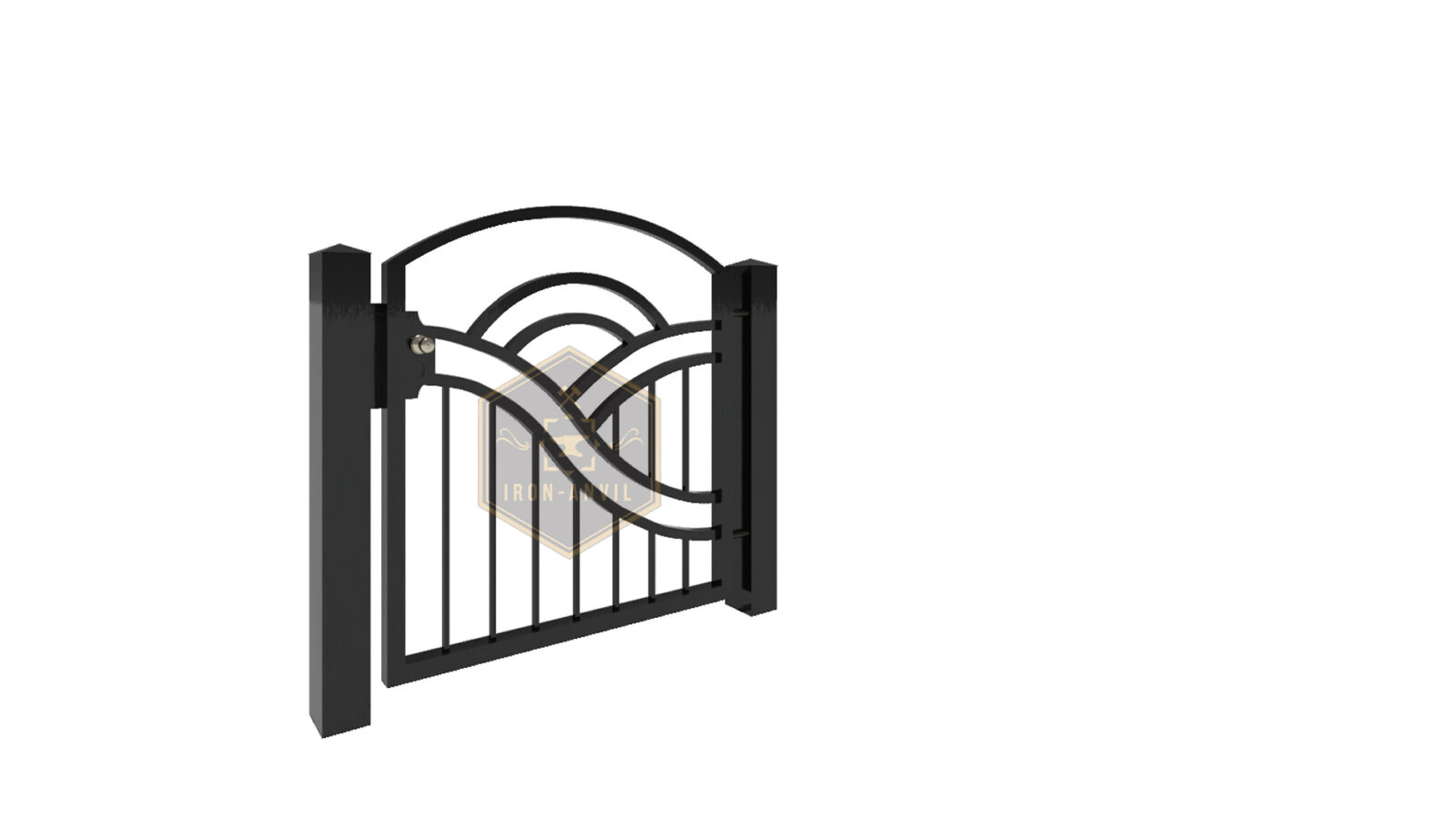 kus_22_pforte_render_w Modell 22 – Dekorativer Wellenzaun mit geschwungenem Design