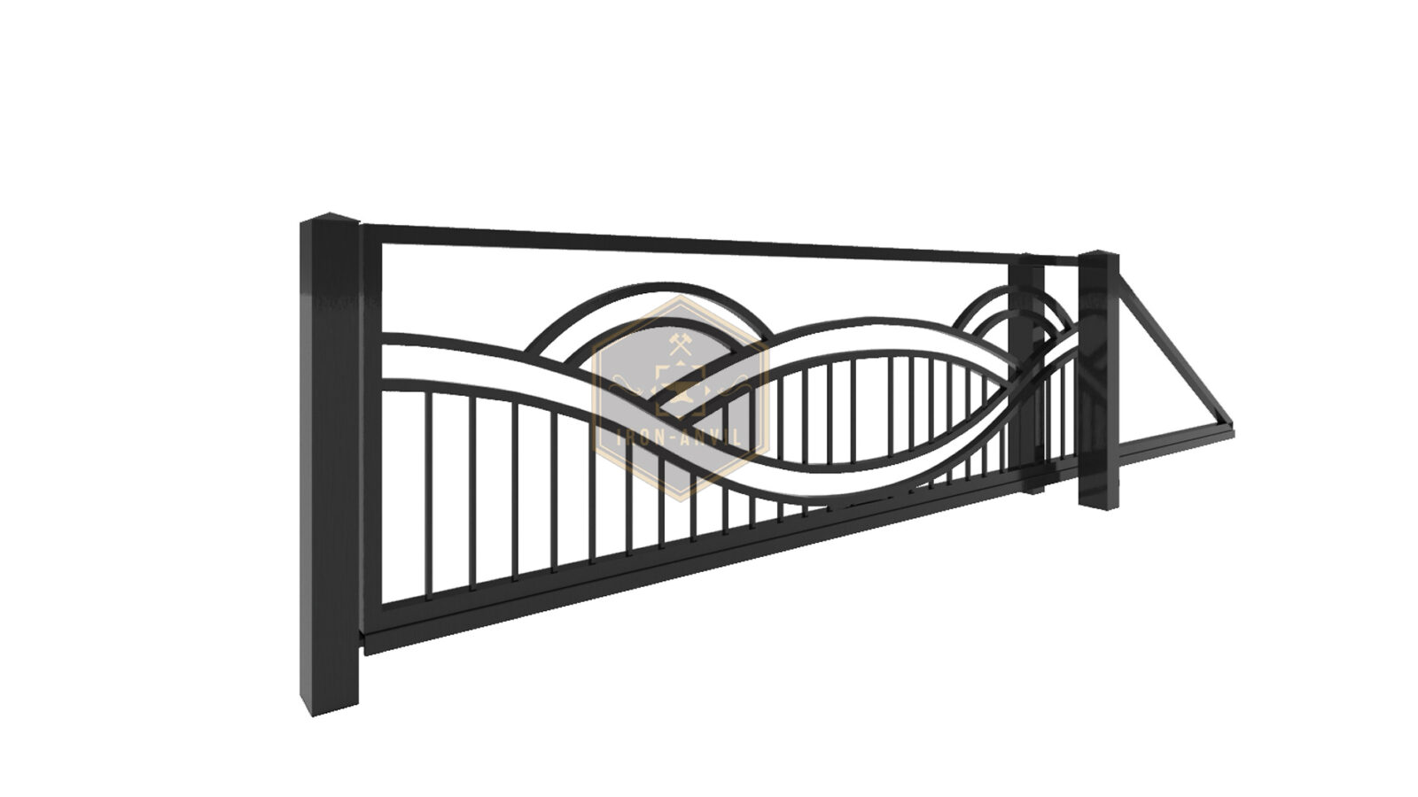 kus_22_schiebe_render_w Modell 22 – Dekorativer Wellenzaun mit geschwungenem Design