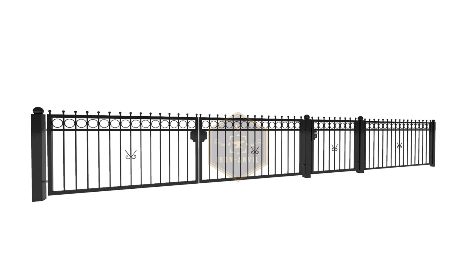 kus_24_gesamt_render_w Modell 24 – Eleganter Zaun mit Kugelabschluss und Zierkreisen