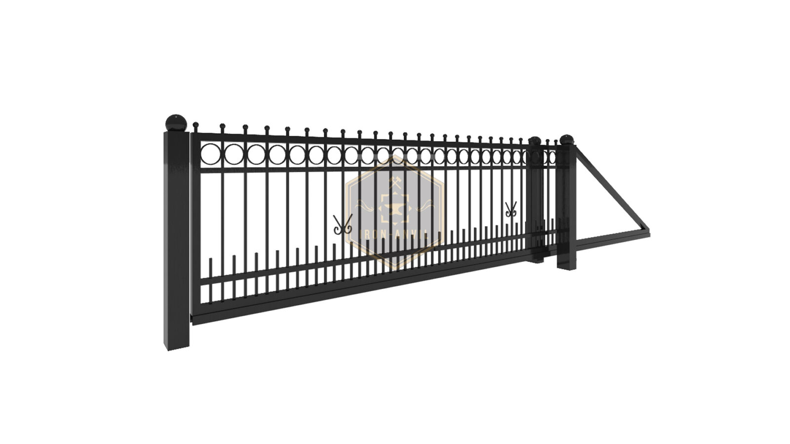 kus_24_schiebe_render_w Modell 24 – Eleganter Zaun mit Kugelabschluss und Zierkreisen