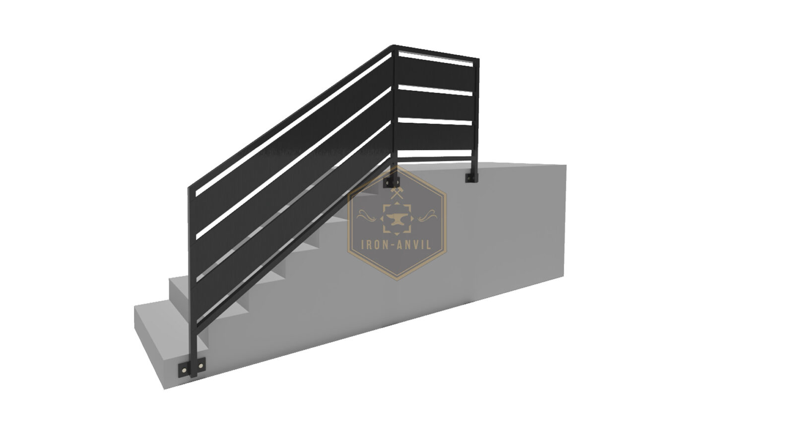 kus_5_gel_render_1_w Modell 5 – Modernes Zaunsystem mit markanter Horizontalstruktur