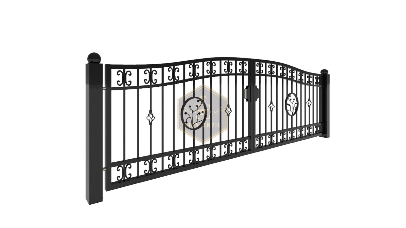 kus_15_fluegel_render2_w Modell 23 – Eleganter Schmiedezaun mit C-Elementen und zentralem Ornament