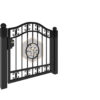 Modell 23 – Eleganter Schmiedezaun mit C-Elementen und zentralem Ornament