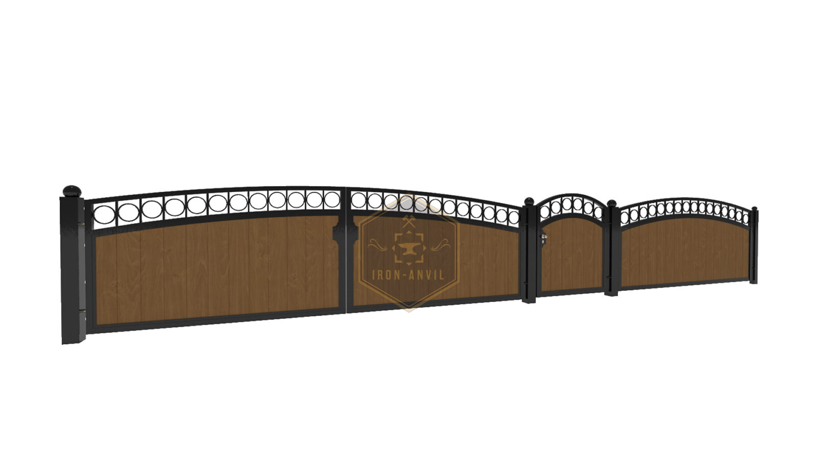 kus_16_ges_render_w Modell 16 – Moderner Zaun mit Holzoptik-Füllung und dekorativen Ringen