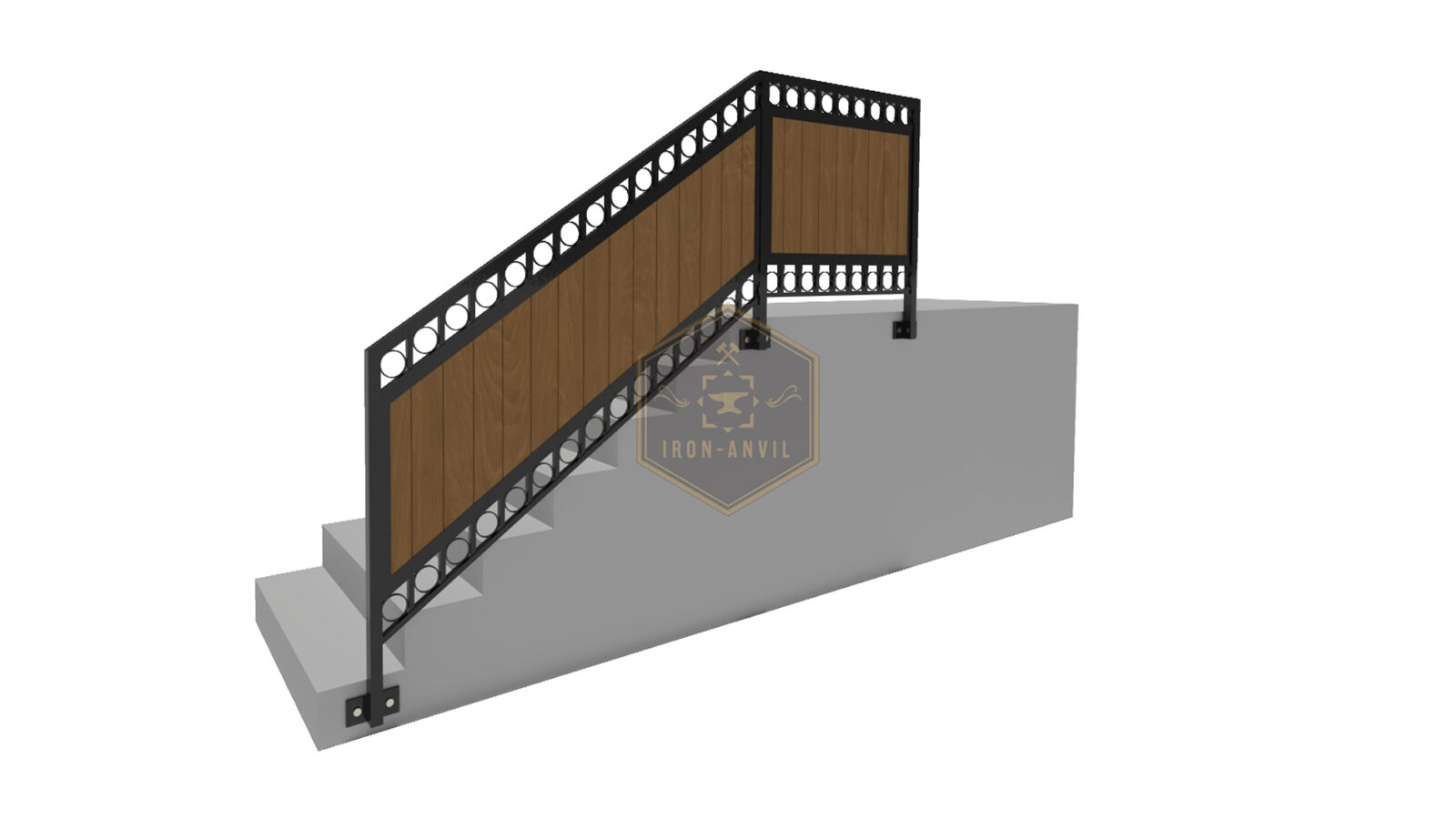 kus_29_gel_render_w Modell 29 – Schmückender Zaun mit Holzoptik und Kugelabschlüssen