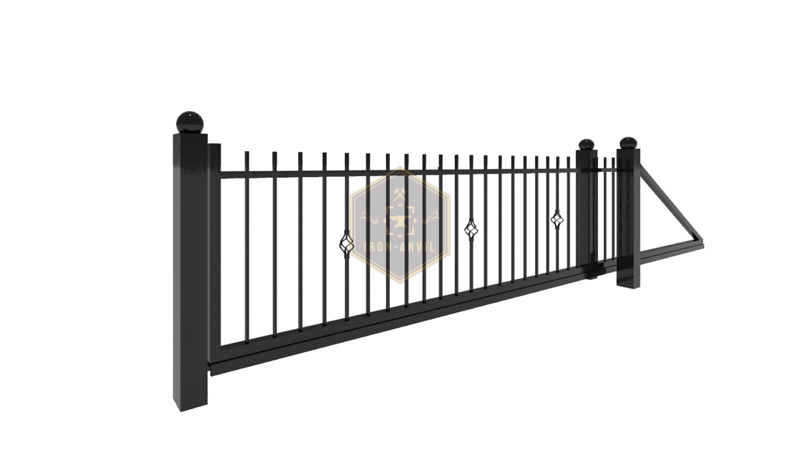 kus_7_schiebe_render_w Modell 7 – Klassisches Schmiedezaundesign mit eleganten Zierelementen